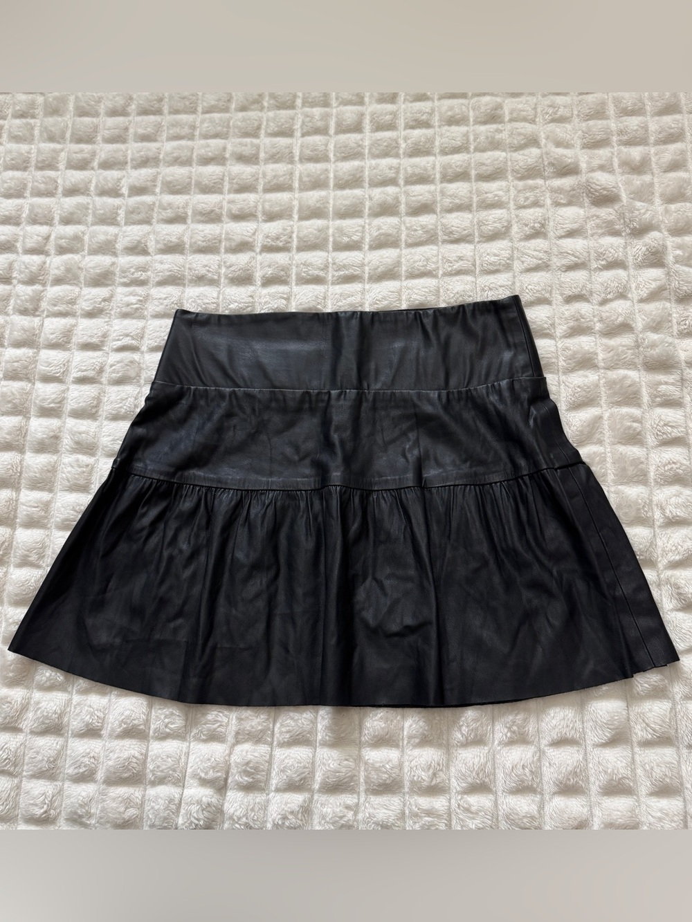 Shug Small Black Faux Vegan Leather Mini Skirt
